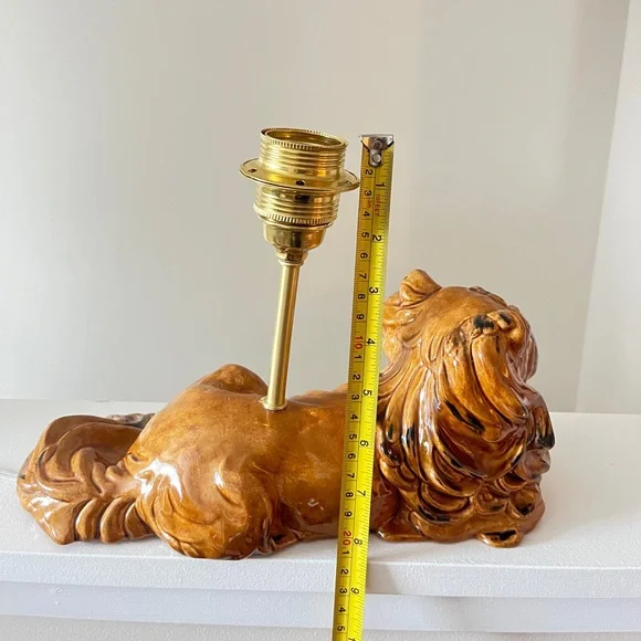 Brown Ceramic Dog Lamp - Picture 5 of 6